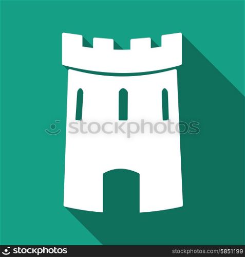 Medieval castle tower vector icon