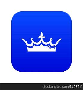 Medieval crown icon blue vector isolated on white background. Medieval crown icon blue vector