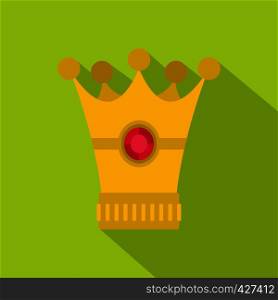 Medieval crown icon. Flat illustration of medieval crown vector icon for web. Medieval crown icon, flat style