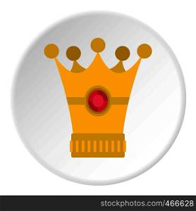 Medieval crown icon in flat circle isolated on white background vector illustration for web. Medieval crown icon circle