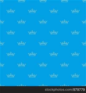 Medieval crown pattern vector seamless blue repeat for any use. Medieval crown pattern vector seamless blue