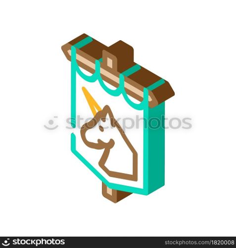 medieval flag fairy tale isometric icon vector. medieval flag fairy tale sign. isolated symbol illustration. medieval flag fairy tale isometric icon vector illustration