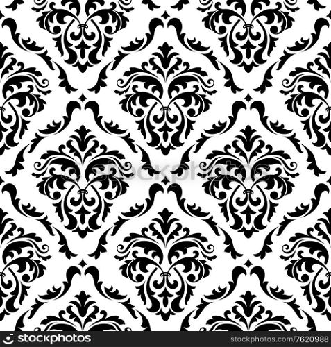 Medieval floral seamless in damask style for design