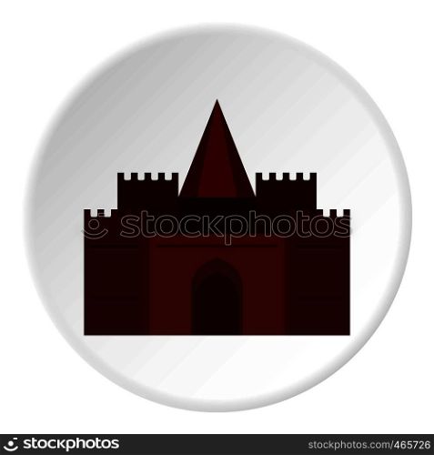 Medieval palace icon in flat circle isolated on white background vector illustration for web. Medieval palace icon circle