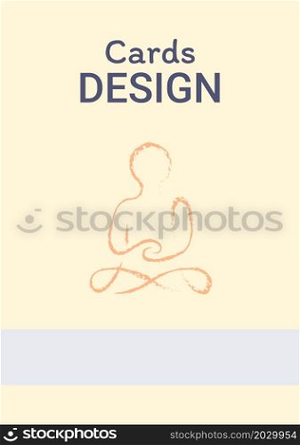 Meditation for kids vector card design template. Poster with flat illustrations and copy space for text. Postcard with simple background, promo placard. Advertising one page invitation. Meditation for kids vector card design template
