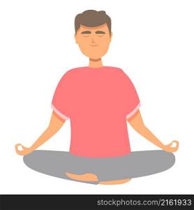 Meditation icon cartoon vector. Man yoga. Zen person. Meditation icon cartoon vector. Man yoga