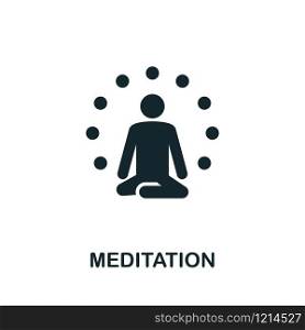 Meditation icon illustration. Creative sign from mindfulness icons collection. Filled flat Meditation icon for computer and mobile. Symbol, logo graphics.. Meditation icon symbol. Creative sign from mindfulness icons collection. Filled flat Meditation icon for computer and mobile
