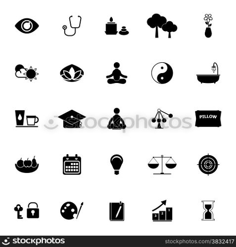 Meditation icons on white background, stock vector