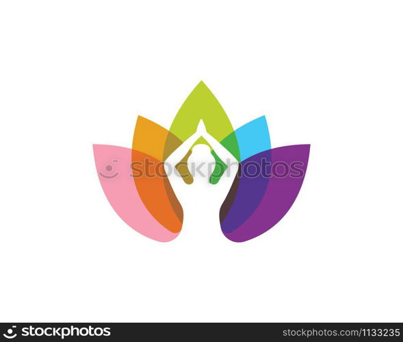 Meditation logo template vector icon design