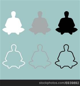 Meditation man or person icon.. Meditation man or person icon. Set icons.