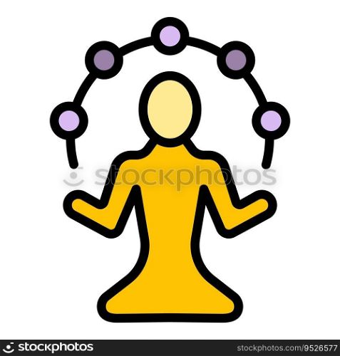 Meditation spa icon outline vector. Stress mind. Health massage color flat. Meditation spa icon vector flat
