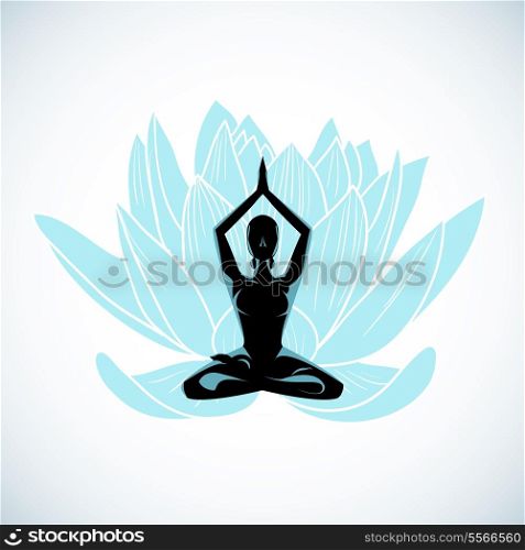 Meditation symbol or logo for yoga studio vector illustration