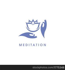 Meditation yoga arm logo design
