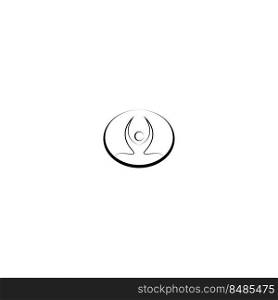 meditation yoga icon vector illustration logo design element