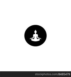 meditation yoga icon vector illustration logo design element