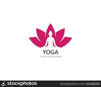 Meditation yoga logo template vector