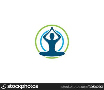 Meditation yoga logo template vector