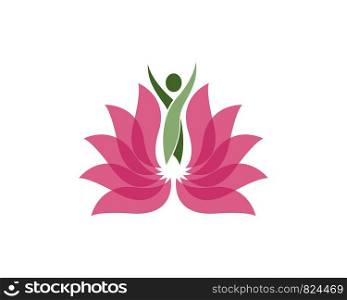Meditation yoga logo template vector icon design