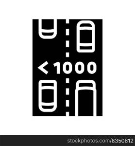 medium traffic road glyph icon vector. medium traffic road sign. isolated symbol illustration. medium traffic road glyph icon vector illustration