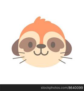 Meerkat vector. cute animal face design for kids.