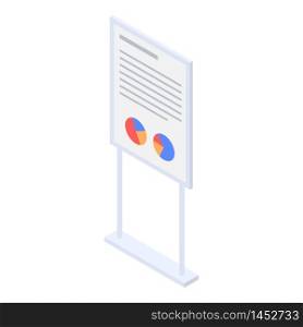 Meeting board chart icon. Isometric of meeting board chart vector icon for web design isolated on white background. Meeting board chart icon, isometric style
