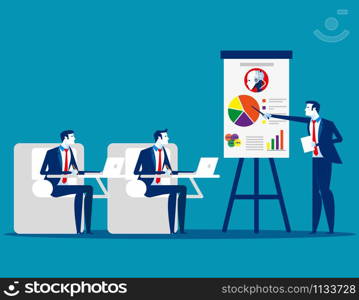 Meeting. Business team planning and working. Concept business vector illustration.