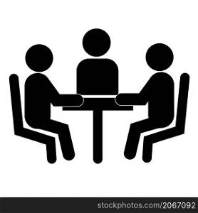 Meeting icon on white background. Business talks sign. businessman symbol. flat style.