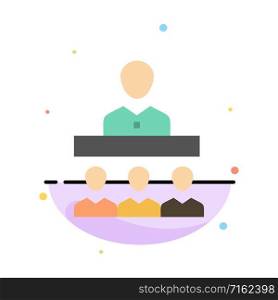 Meeting, Team, Teamwork, Office Abstract Flat Color Icon Template