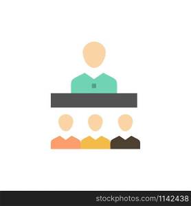 Meeting, Team, Teamwork, Office Flat Color Icon. Vector icon banner Template