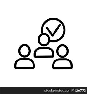 meeting the staff of the icon vector. A thin line sign. Isolated contour symbol illustration. meeting the staff of the icon vector. Isolated contour symbol illustration