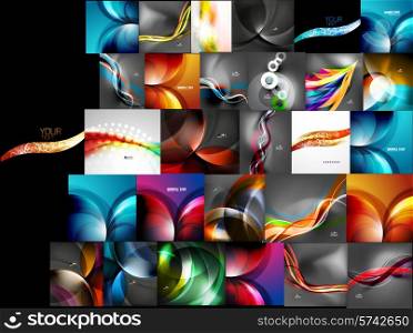 Mega collection of abstract backgrounds, waves, flowing lines