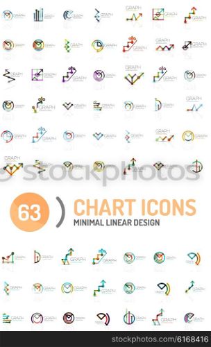 Mega collection of chart business logos. Mega collection of chart and graph business logos and icons