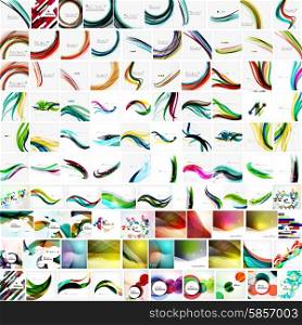 Mega collection of geometric abstract backgrounds.Modern futuristic designs. Universal for presentations, web or app covers, print templates