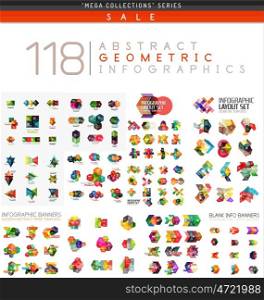 Mega collection of infographics. Vector mega collection of web abstract business infographic templates - numbered banners