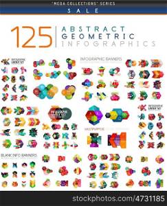Mega collection of infographics. Vector mega collection of web abstract business infographic templates - numbered banners