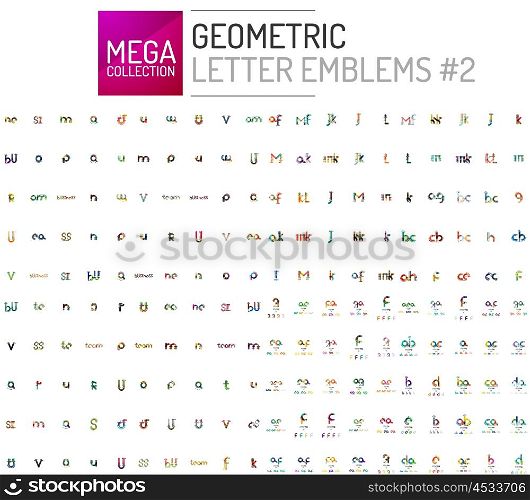 Mega collection of letter logo icons. Mega collection of letter logo business icons