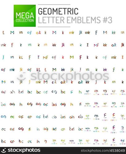 Mega collection of letter logo icons. Mega collection of letter logo business icons