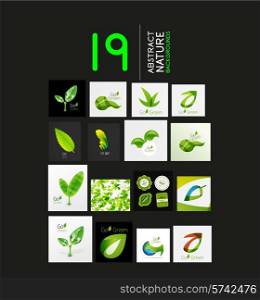 Mega collection of vector green summer concepts - leaves compositions