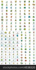Mega collection of web logo icons, business universal corporate symbols