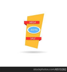 Mega sale banner with discount .. Mega sale banner with discount on white background. Vector illustration .