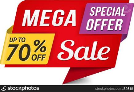 Mega Sale. Special offer mega sale banner, vector eps10 illustration