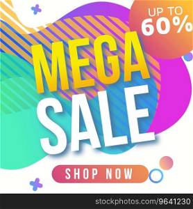 Mega sale template for instagram Royalty Free Vector Image