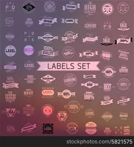 Mega set of design elements for retro label and ribbons