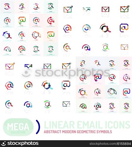Mega set of email logos. Mega collection of email logos