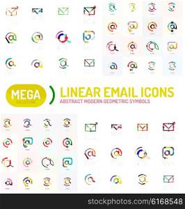 Mega set of email logos. Mega collection of email logos