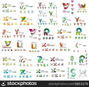 Mega set of geomeric company logos. Corporate business branding design elements