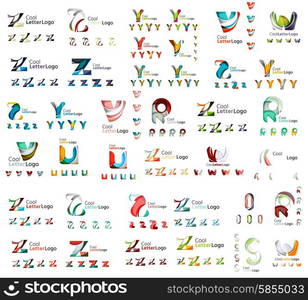 Mega set of geomeric company logos. Corporate business branding design elements