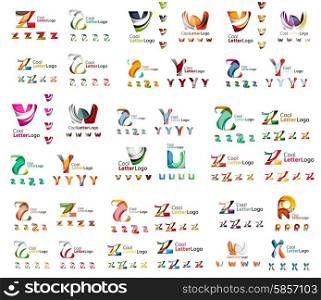 Mega set of geomeric company logos. Corporate business branding design elements