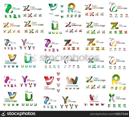 Mega set of geomeric company logos. Corporate business branding design elements