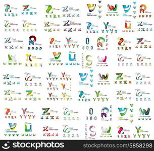 Mega set of geomeric company logos. Corporate business branding design elements